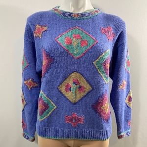Vintage LL Bean Embroidered Chunky Knit Sweater